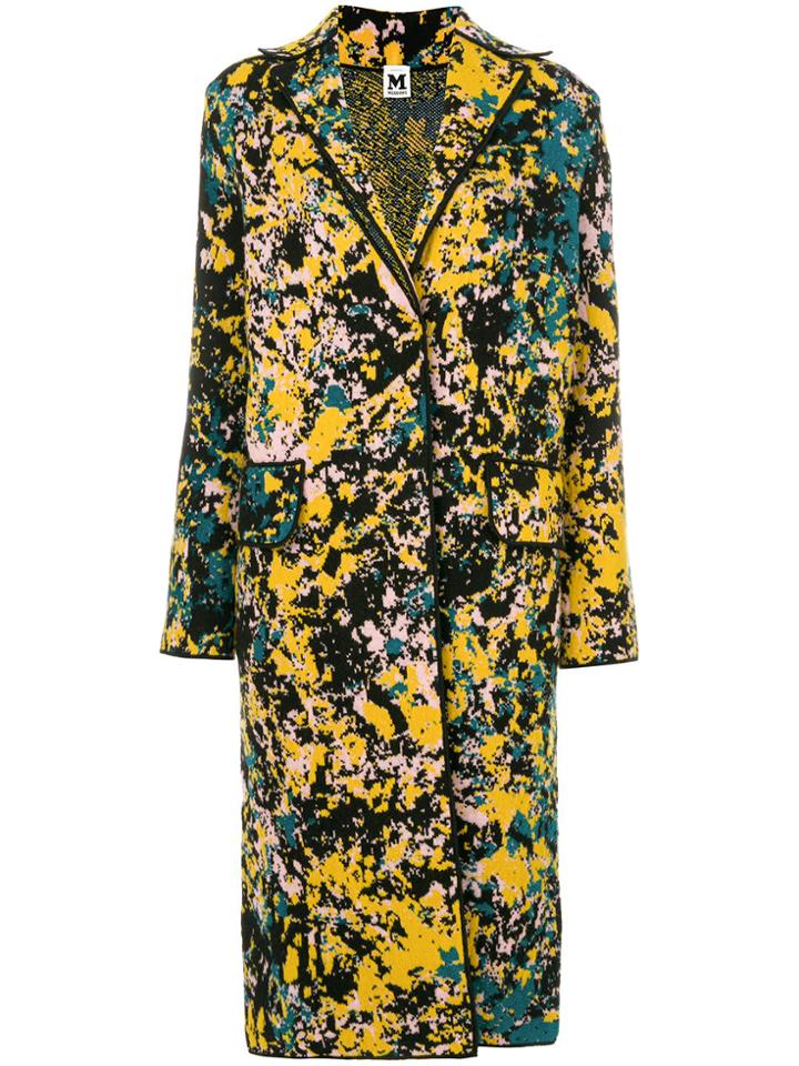 M Missoni Ink Splatter Print Coat - Yellow & Orange