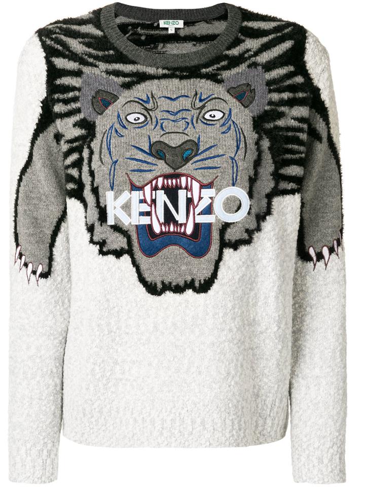 Kenzo Embroidered Tiger Jumper - Grey