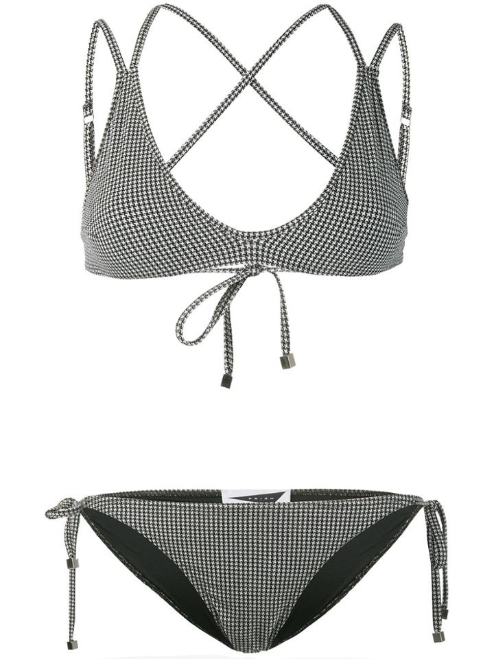 Prism Patmos Micro Houndstooth Bikini Set - Black