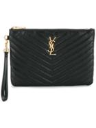 Saint Laurent Monogramme Matelassé Pouch - Black
