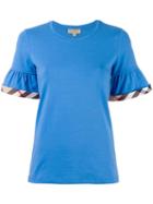 Burberry Peplum Sleeve T-shirt, Women's, Size: Xs, Cotton/spandex/elastane
