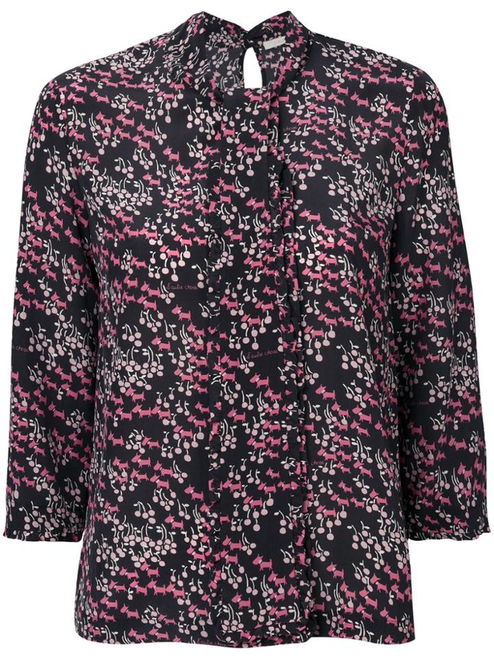 L'autre Chose Patterned Blouse - Black
