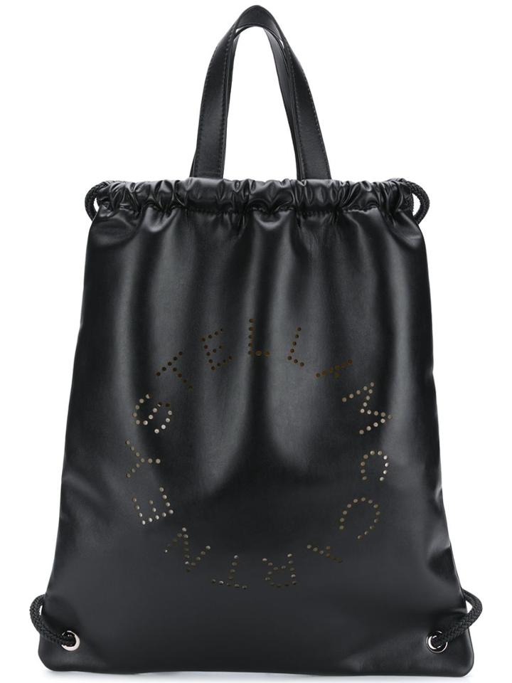 Stella Mccartney Stella Logo Drawstring Backpacka - Black