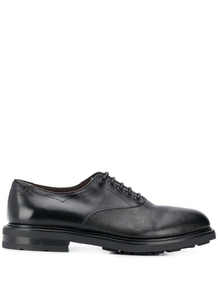 Salvatore Ferragamo Pebbled Lace-up Shoes - Black