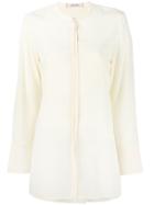 Dorothee Schumacher Collarless Semi-sheer Shirt - Yellow & Orange