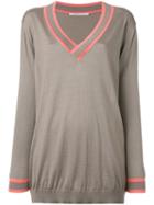 Agnona - Slub Knit Sweater - Women - Silk/cashmere - 50, Women's, Nude/neutrals, Silk/cashmere