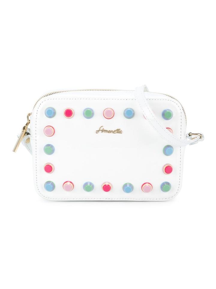 Simonetta Studded Shoulder Bag, Girl's, White
