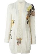 Valentino 'kimono 1997' Cable Knit Cardigan, Women's, Size: 44, Nude/neutrals, Cashmere/wool/alpaca/virgin Wool