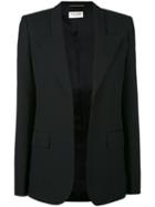 Saint Laurent - Peaked Lapel Tube Jacket - Women - Silk/cotton/virgin Wool - 38, Black, Silk/cotton/virgin Wool