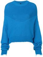 Unravel Project Long-sleeve Draped Sweater - Blue