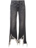 R13 Distressed Bootcut Jeans - Black