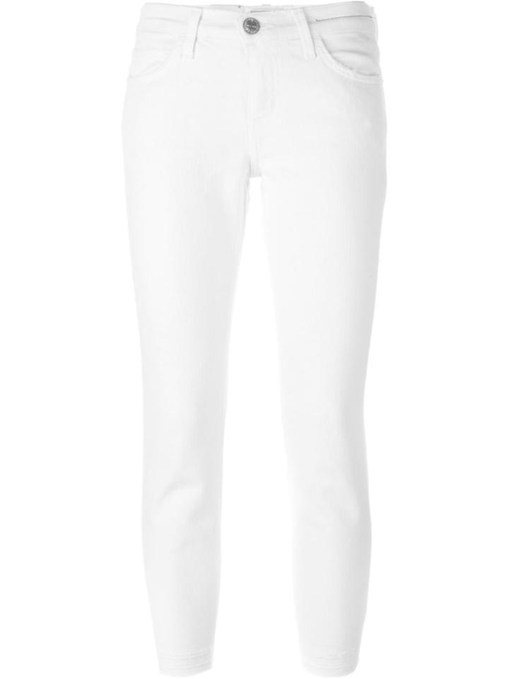 Current/elliott Cropped Skinny Jeans - White