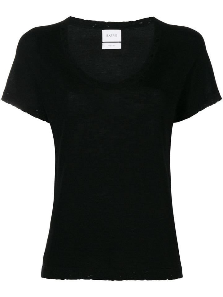 Barrie Distressed Cashmere T-shirt - Black