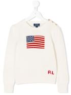 Ralph Lauren Kids - Flag Knitted Sweater - Kids - Cotton - 4 Yrs, White