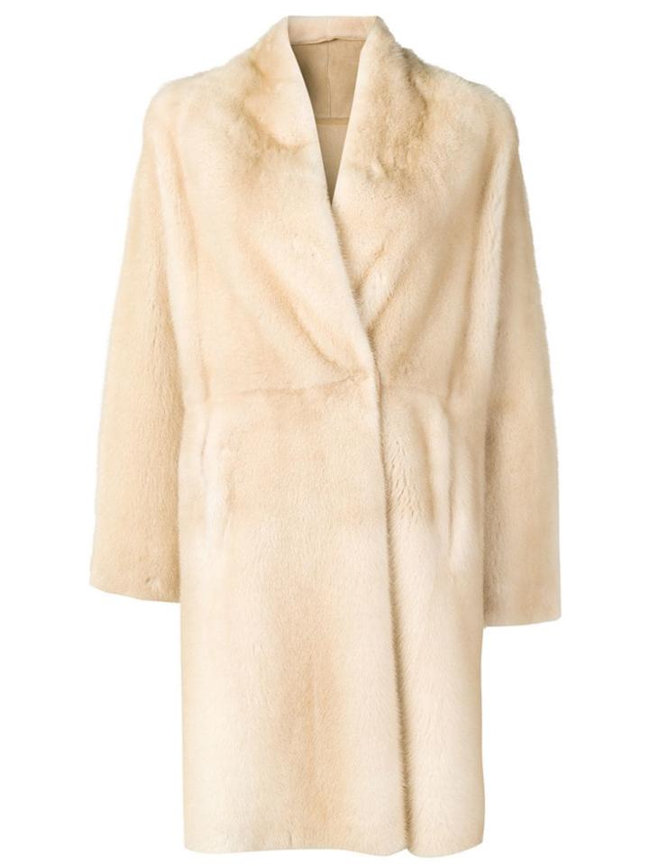 Liska Oversized Single-breasted Coat - Neutrals
