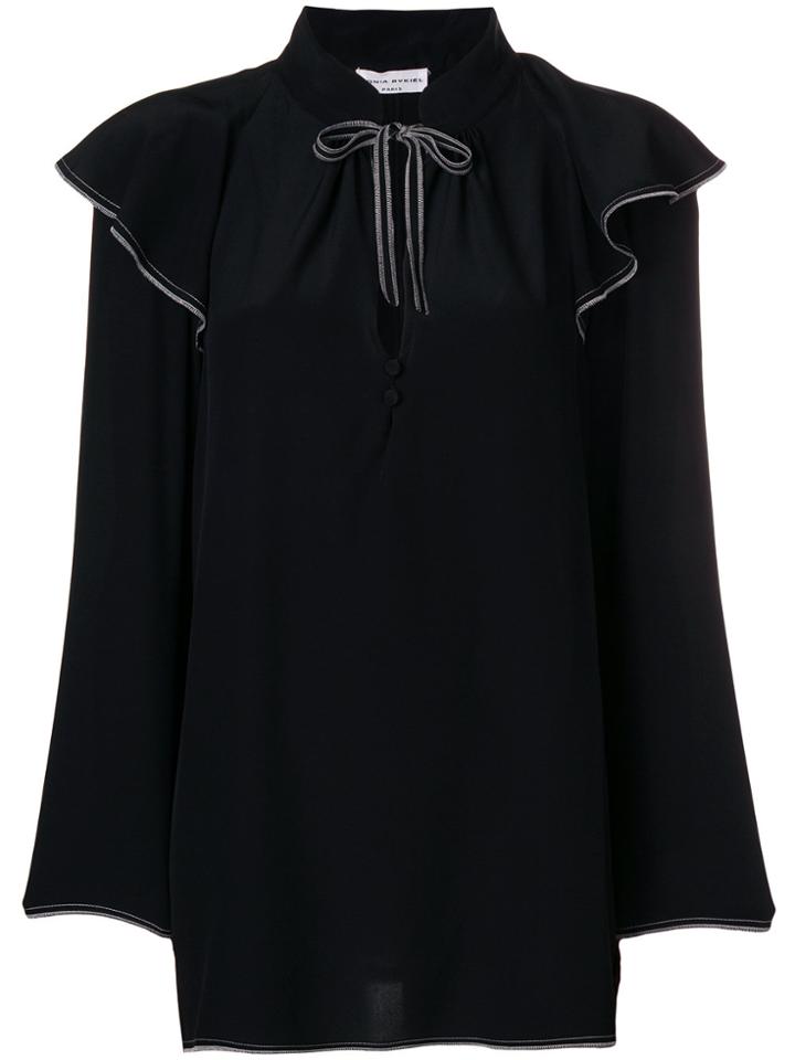 Sonia Rykiel Front Tie Blouse - Black