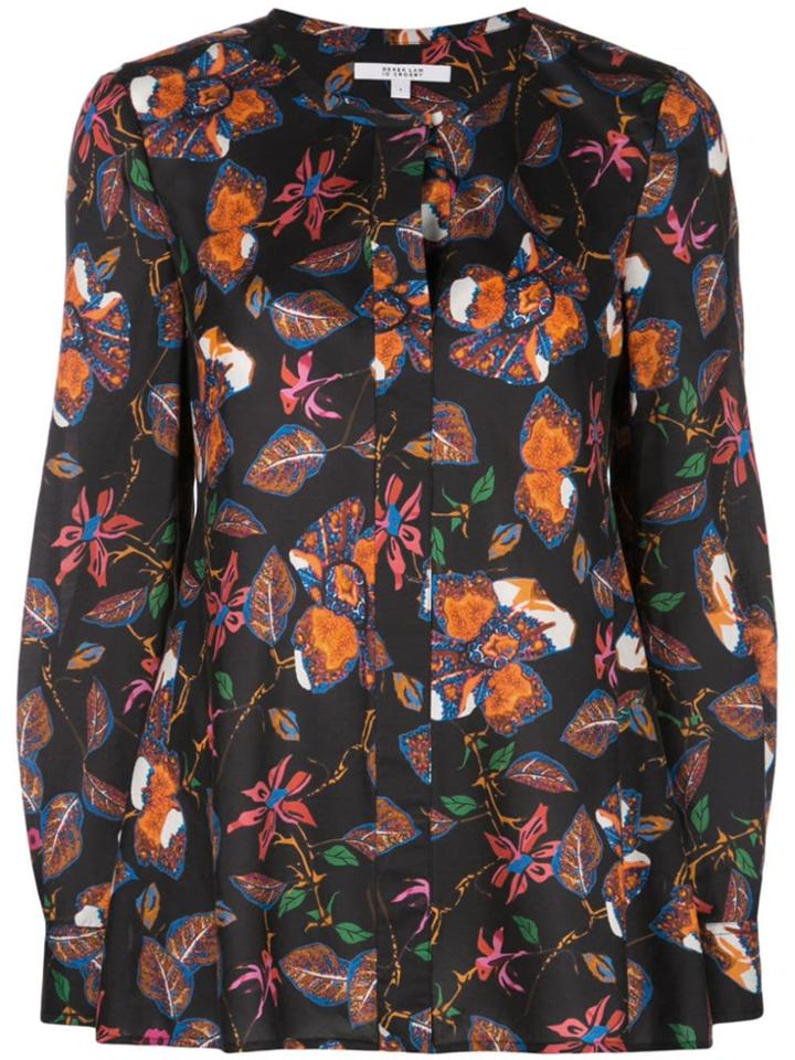 Derek Lam 10 Crosby Floral Print Blouse - Black