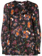Derek Lam 10 Crosby Floral Print Blouse - Black