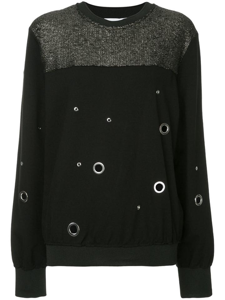 Costume National Eyelet Metallic Sweater - Black
