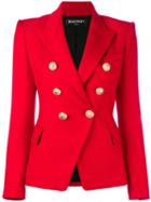 Balmain - Double Breasted Blazer - Women - Cotton/spandex/elastane/viscose - 38, Women's, Red, Cotton/spandex/elastane/viscose