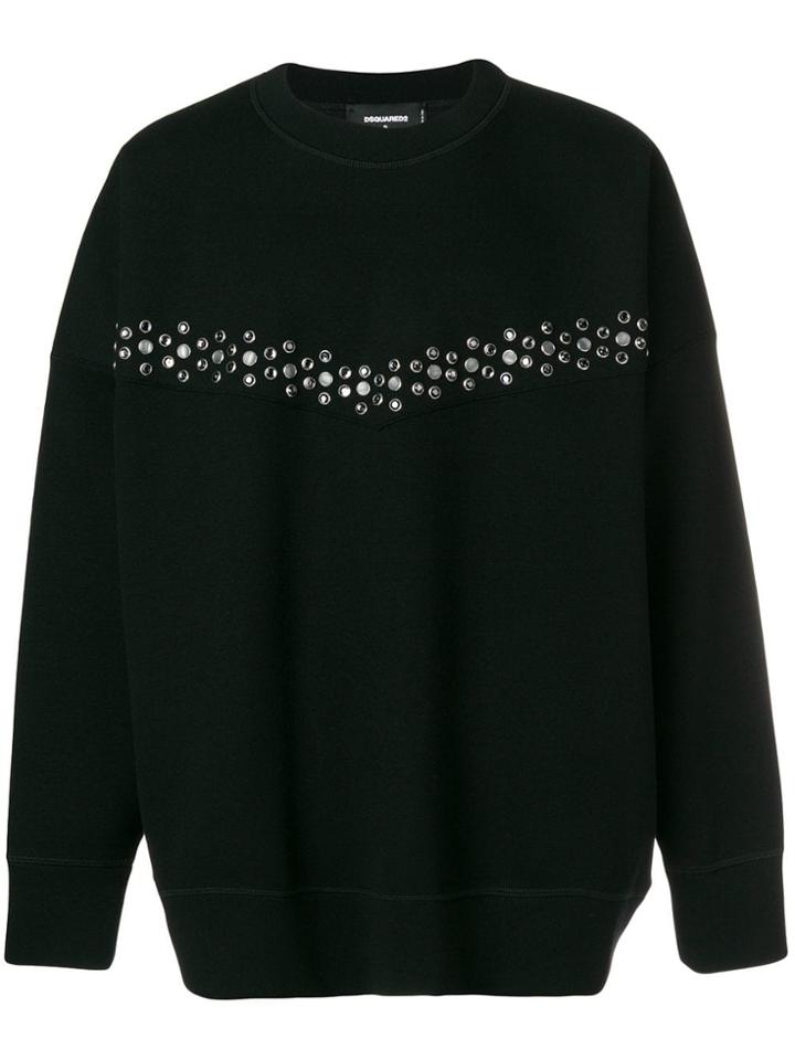 Dsquared2 Embellished Jersey Sweater - Black