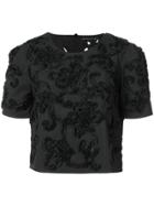 Natori 3d Cut Out Flower Detail T-shirt - Black