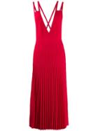 Mrz Pleated Pinafore Dress - Red
