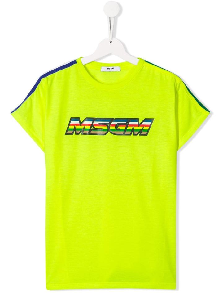 Msgm Kids Logo T-shirt - Yellow