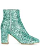 Polly Plume Glittered Ankle Boots - Green