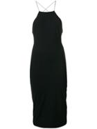 T By Alexander Wang Open Back Fitted Dress - Black