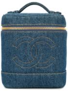 Chanel Pre-owned Denim Cc Vanity Bag - Blue