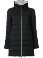 Herno - Zipped Padded Coat - Women - Cotton/polyamide/polyurethane/acetate - 46, Black, Cotton/polyamide/polyurethane/acetate