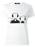 Karl Lagerfeld Graphic Print T-shirt, Women's, Size: Large, White, Cotton