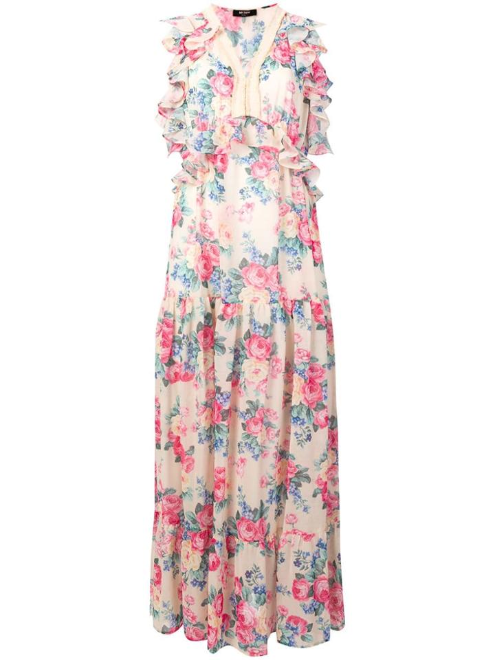 Twin-set Floral Print Maxi Dress - Pink