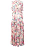 Twin-set Floral Print Maxi Dress - Pink