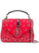 Saint Laurent Bandana Fabric Shoulder Bag - Red