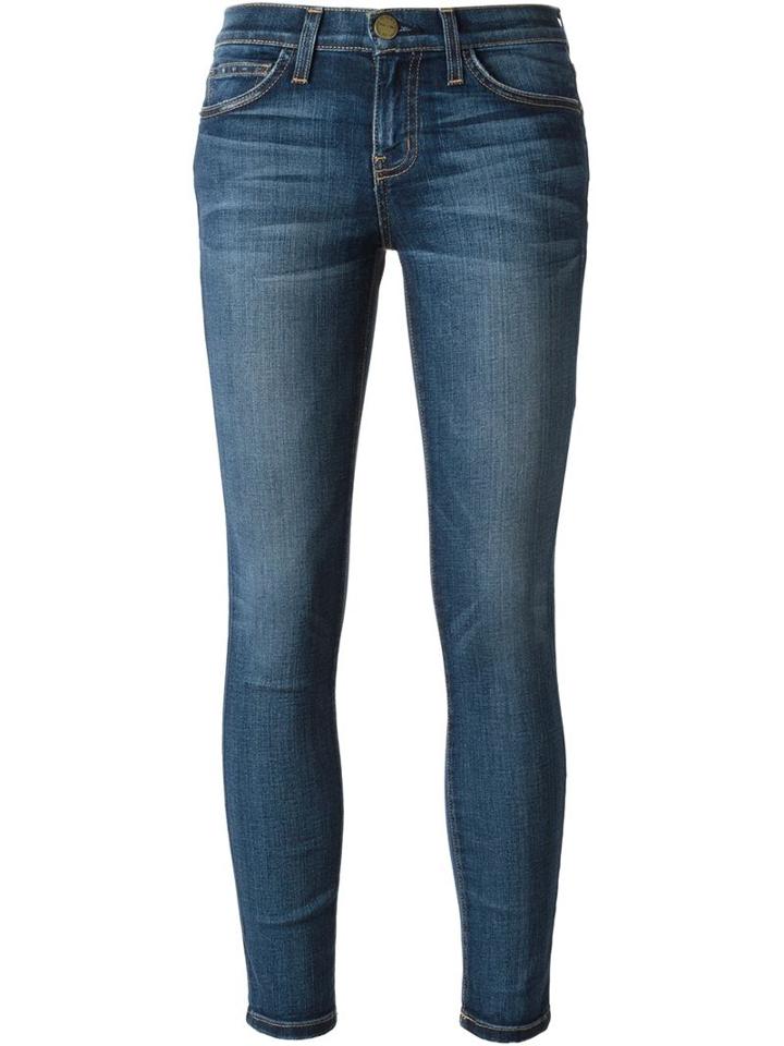 Current/elliott Cropped Skinny Jeans, Women's, Size: 27, Blue, Cotton/polyester/spandex/elastane