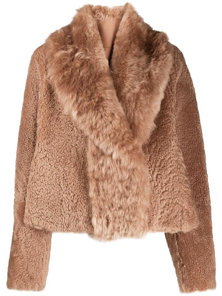 Yves Salomon Meteo Textured Fitted Jacket - Neutrals