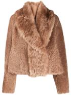 Yves Salomon Meteo Textured Fitted Jacket - Neutrals