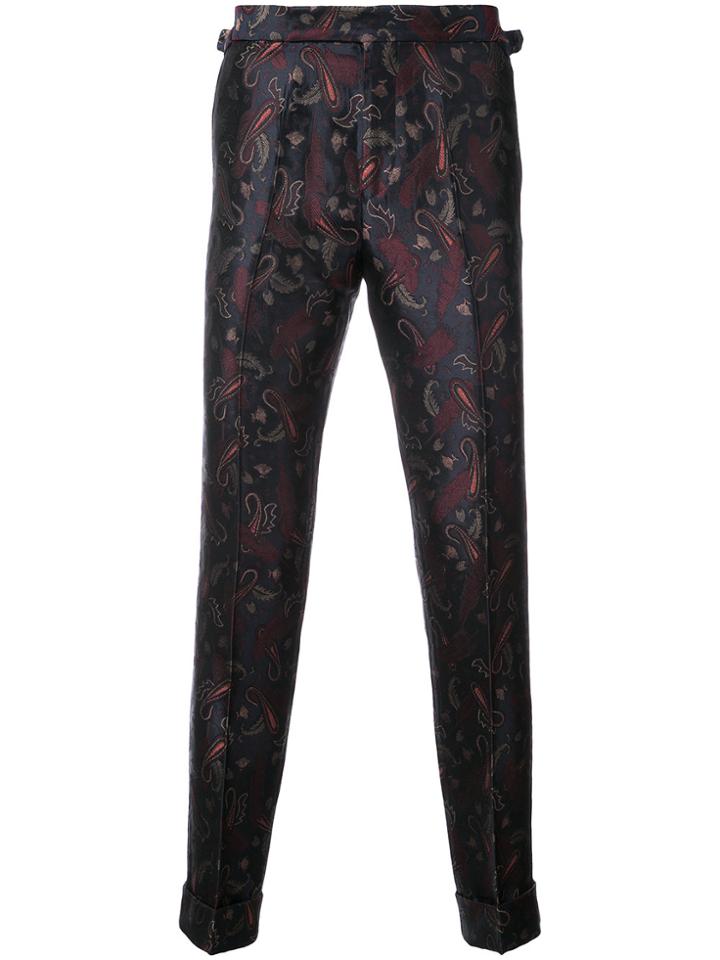 Paul Smith Paisley Jacquard Trousers - Blue