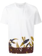 Marni Printed Trim T-shirt, Men's, Size: 52, White, Cotton