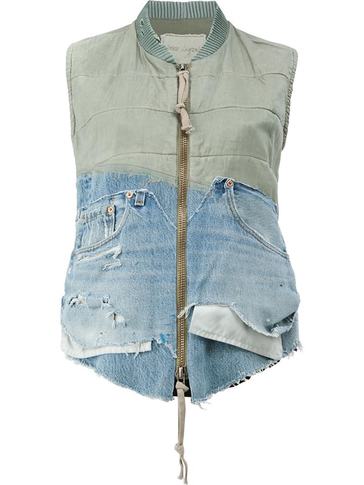 Greg Lauren Quilted Flight Vest - Green