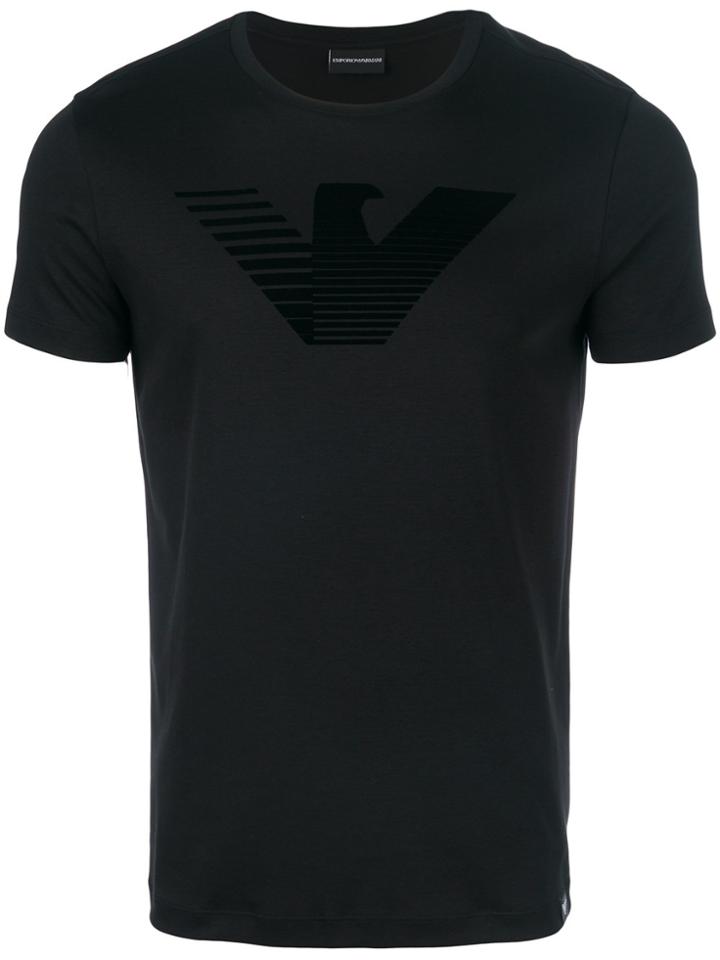 Emporio Armani Textured Logo T-shirt - Black