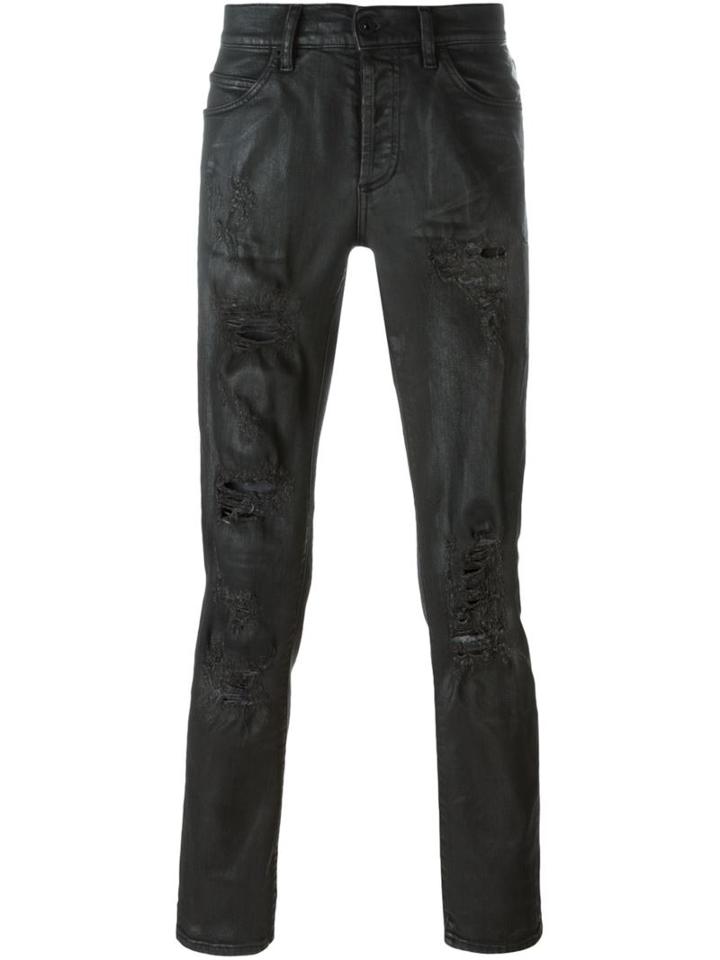 Off-white Ripped Jeans, Men's, Size: 32, Grey, Cotton/spandex/elastane