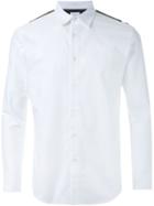 Mr. Gentleman Contrast Yoke Shirt, Men's, Size: Medium, White, Cotton/polyester