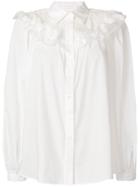 See By Chloé Frilled Embroidered Shoulder Shirt - White