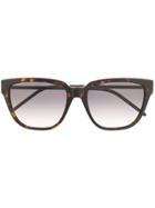 Saint Laurent Eyewear Square Frames Sunglasses - Brown