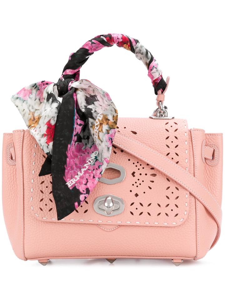 Ermanno Scervino Scarf Handle Tote - Pink & Purple