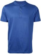 Estnation Buttoned T-shirt, Men's, Size: Medium, Blue, Cotton