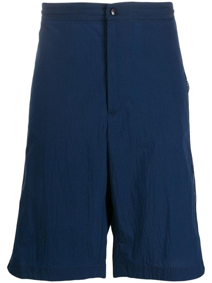 Valentino Bermuda Logo Trimmed Shorts - Blue